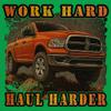 Tee Hunt Work Hard Haul Harder Men's Big and Tall Graphic Short Sleeve T-Shirt - American Pickup Truck Offroad 4x4 USA Design 4X-Large Green view 4