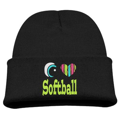SHEAKA Love Softball Baby's Knitted Street DanceCap Hat Black For Autumn And Winter