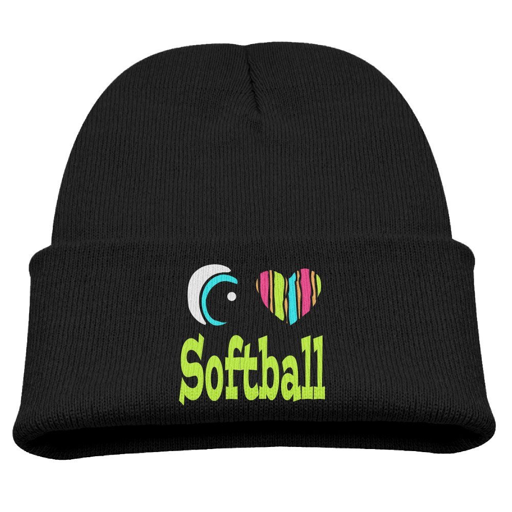 SHEAKA Love Softball Baby's Knitted Street DanceCap Hat Black For Autumn And Winter