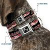 Dog Collar Seatbelt Buckle Bacon Baseball Script 16 to 23 Inches 1.5 Inch Wide view 2
