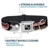 Dog Collar Seatbelt Buckle Bacon Baseball Script 16 to 23 Inches 1.5 Inch Wide view 4