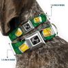 Dog Collar Seatbelt Buckle St Pats Clovers Beer Mugs Greens 13 to 18 Inches 1.5 Inch Wide view 2