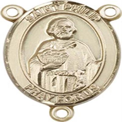 14K Gold Filled Saint Philip the Apostle Rosary Centerpiece Medal, 3/4 Inch