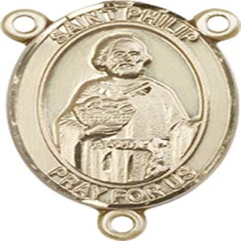 14K Gold Filled Saint Philip the Apostle Rosary Centerpiece Medal, 3/4 Inch