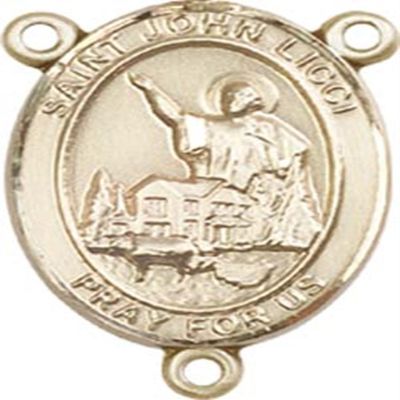14K Gold Filled Saint John Licci Rosary Centerpiece Medal, 3/4 Inch