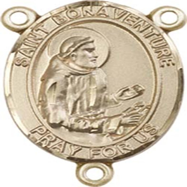 14K Gold Filled Saint Bonaventure Rosary Centerpiece Medal, 3/4 Inch
