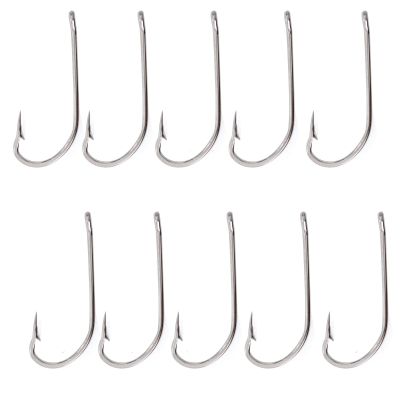 10pcs Fish WOW! 34007 O' Shaughnessy Stainless Steel Hooks - Size 8/0