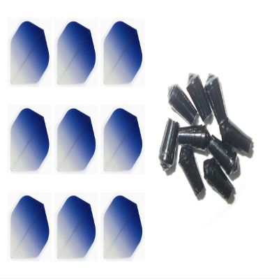 Retreiver 3 Sets of Vignette Transparent Standard Dart Flights Plus 3 Sets of Black Nylon Dart Flight Protectors (Dark Blue Top)