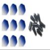 Retreiver 3 Sets of Vignette Transparent Standard Dart Flights Plus 3 Sets of Black Nylon Dart Flight Protectors (Dark Blue Top) view 1