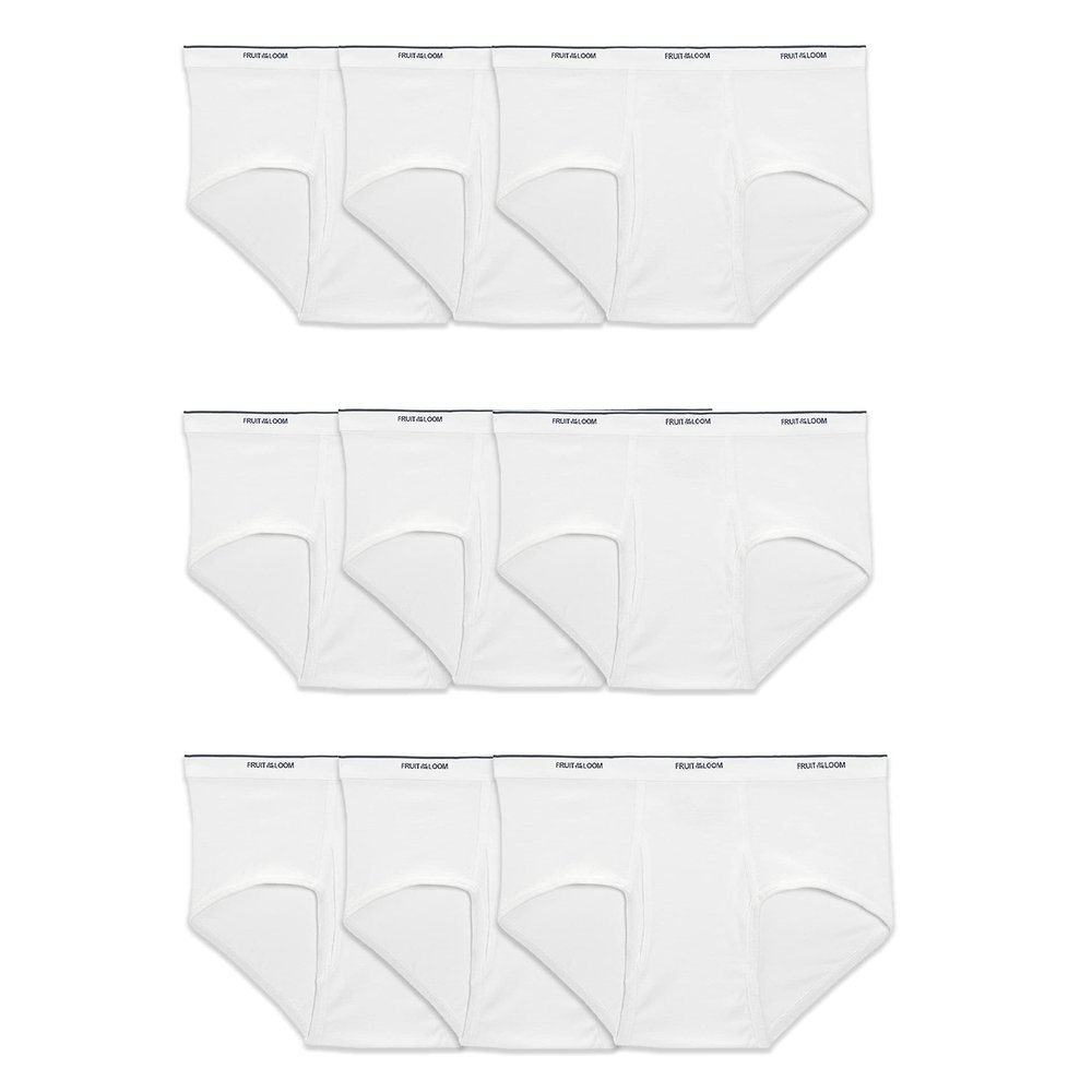 Fruit Of The Loom Mens Tag-free Cotton Briefs, 9 Pack - White, Small US