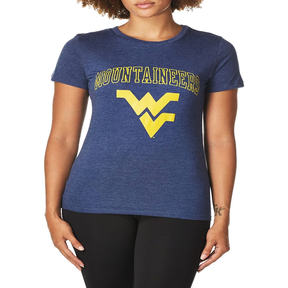 NCAA West Virginia Mountaineers Perfect Women's Crewneck Tee, Marine, XX-Large