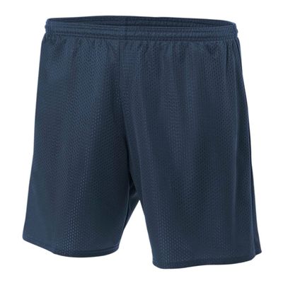 Adult XL Navy Blue 7" Poly Mesh Moisture Wicking Athletic Shorts