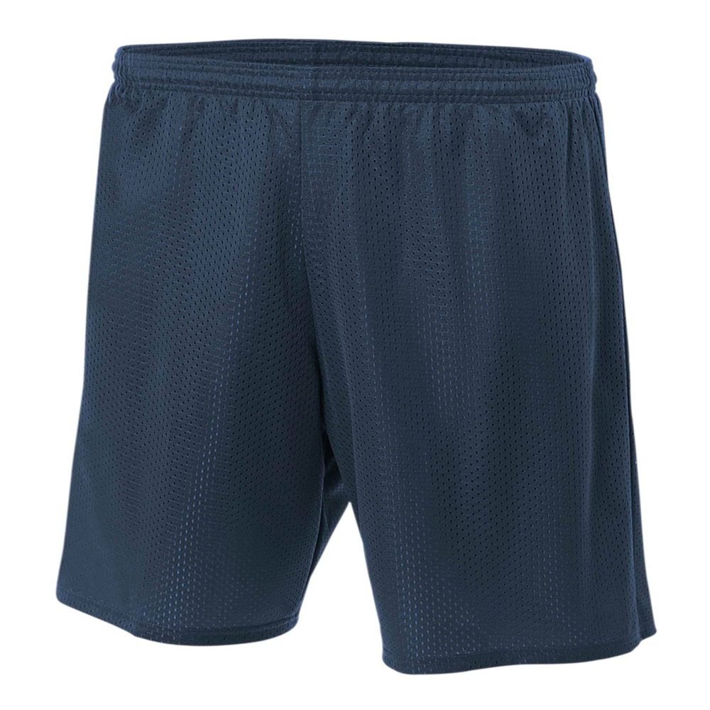 Adult XL Navy Blue 7" Poly Mesh Moisture Wicking Athletic Shorts