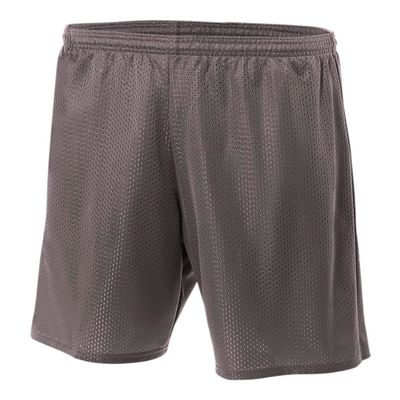 Adult XS Graphite 7" Poly Mesh Moisture Wicking Athletic Shorts