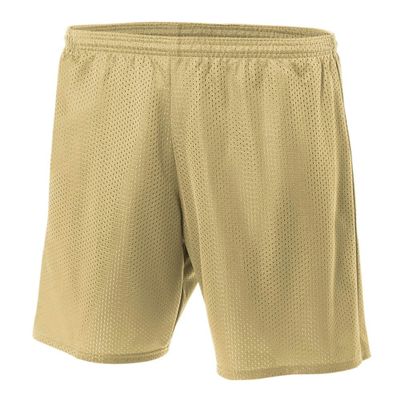 Adult XS Vegas Gold 7" Poly Mesh Moisture Wicking Athletic Shorts