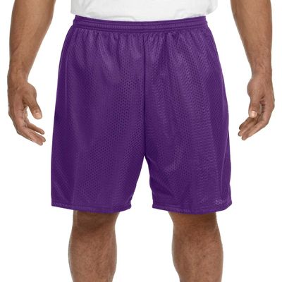 Adult XL Purple 9" Poly Mesh Moisture Wicking Athletic Shorts
