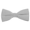 K. Alexander Solid Silver Bow Tie Men's Satin Pre-tied Formal Tuxedo Bow with Adjustable Band view 1