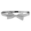 K. Alexander Solid Silver Bow Tie Men's Satin Pre-tied Formal Tuxedo Bow with Adjustable Band view 2