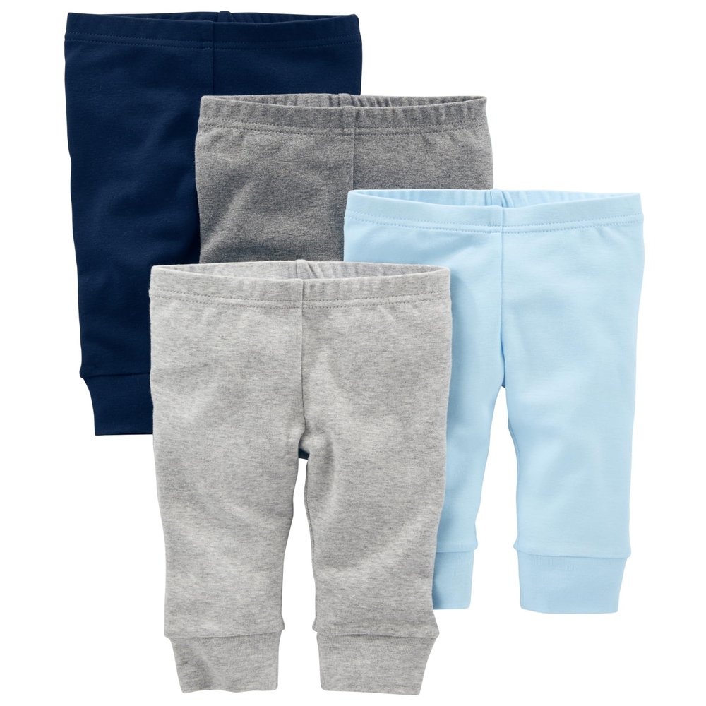 Simple Joys Baby Boy's 4-pack pant Pants, Blue/Grey, 24 Months