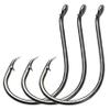 Offset Circle Hooks Octopus Saltwater Fishing Hooks High Carbon Steel Fishing Gear Tackles for Freshwater Catfish Trout, Black, Size 2/0, 100pcs view 1