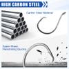 Offset Circle Hooks Octopus Saltwater Fishing Hooks High Carbon Steel Fishing Gear Tackles for Freshwater Catfish Trout, Black, Size 2/0, 100pcs view 3