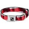 Dog Collar Seatbelt Buckle American Flag Vivid Stripes Close Up Red White 11 to 17 Inches 1.0 Inch Wide view 1