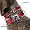 Dog Collar Seatbelt Buckle American Flag Vivid Stripes Close Up Red White 11 to 17 Inches 1.0 Inch Wide view 2