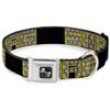 Dog Collar Seatbelt Buckle Swag Black Bling 15 to 26 Inches 1.0 Inch Wide view 1