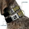 Dog Collar Seatbelt Buckle Swag Black Bling 15 to 26 Inches 1.0 Inch Wide view 2