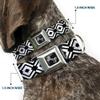 Dog Collar Seatbelt Buckle Geometric Diamond2 Black White Black 16 to 23 Inches 1.5 Inch Wide view 2