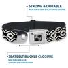 Dog Collar Seatbelt Buckle Geometric Diamond2 Black White Black 16 to 23 Inches 1.5 Inch Wide view 4