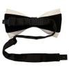 Hello Tie Men's Pre-tied Double Color PU Leather Luxury Bow Ties With Crystal Decoration- White view 3