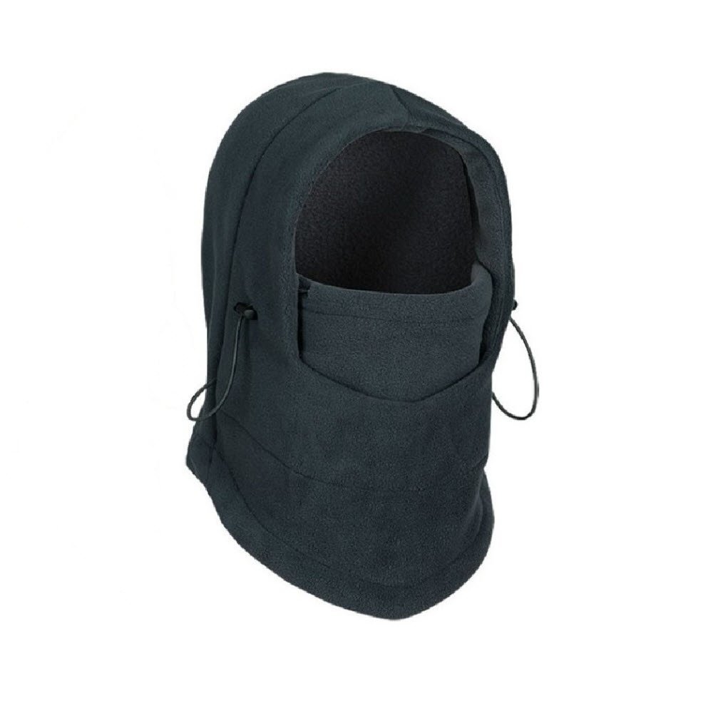 Winter Warm Fleece Beanie Hats for Men Skull Bandana Neck Warmer Balaclava Ski Snowboard Face Mask, Wargame Special Forces Mask (Black Color)