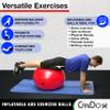 CanDo Inflatable Exercise Ball - Red 42", Durable Extra Thick Non-Slip Stability Ball for Core Workouts, Yoga, Pilates, Active Seating, Physical Therapy, Pregnancy, Home Gym, Flexibility view 2