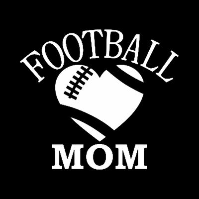Football Mom Decal Vinyl Sticker|Cars Trucks Vans Walls Laptop| White |5.5 x 5 in|CCI595