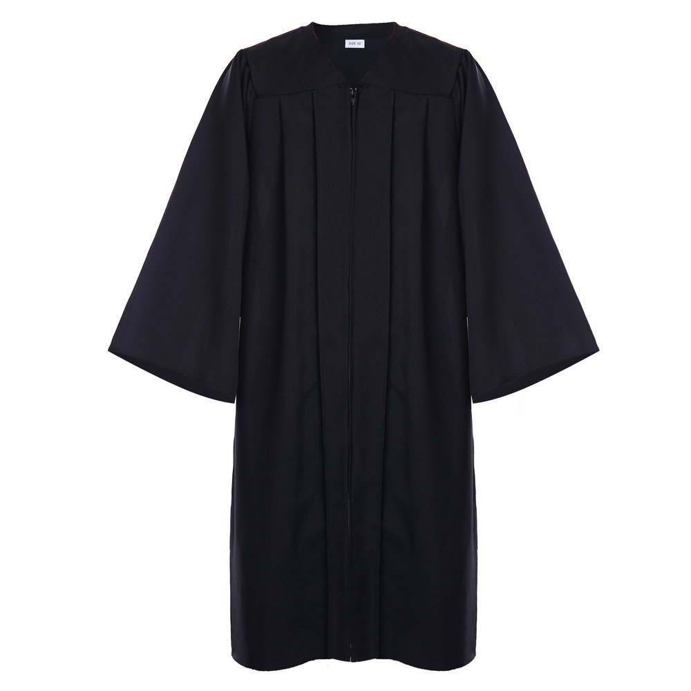 Newrara Unisex Premium Matte Graduation Gown Only (54FF(5'9"-5'11"), Black)