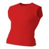 A4 Sportswear Red Adult Large Muscle Tee No Sleeve Tank High Performance Compression Moisture Wicking Shirt view 1
