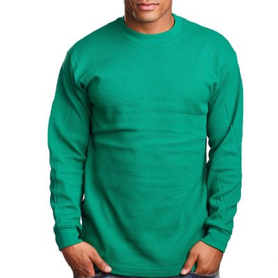 PRO 5 Mens Casual Long Sleeve Thermal, 4XL, Kelly Green