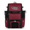 Boombah Superpack Bat Pack -Backpack Version (no wheels) - Holds up to 4 Bats - Black/Cardinal - For Baseball or Softball view 1