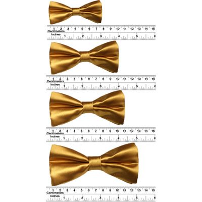 Unotux Formal Father's Gift Wedding Suits Baby Boy Kid Men Satin Gold Bow Tie SM-XL (XL (5" Across x 2.75" Height))