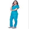 Dagacci Medical Uniform Womens Medical Scrub Set Shirt Top and Pant, Teal_green, Small, Short Sleeve view 3
