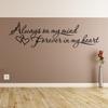 Always on My Mind Forever in My Heart Wall Decals Stickers, Black, 24" view 2