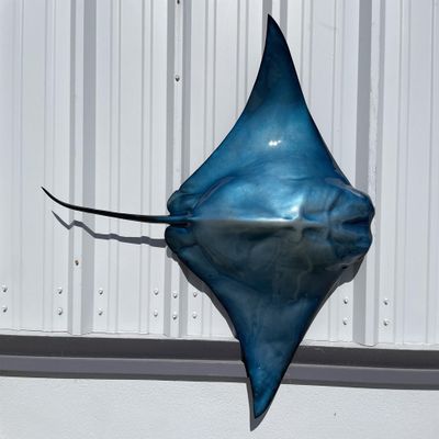 in Stock - 40" Blue Cownose Ray Half Sided Fish Mount Replica - Affordable Coastal Decor - Indoors Or Outside