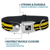 Dog Collar Seatbelt Buckle Racing Stripe2 Weathered Black Yellow 11 to 17 Inches 1.0 Inch Wide view 4