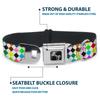 Dog Collar Seatbelt Buckle Diamonds White Multi Color 18 to 32 Inches 1.5 Inch Wide view 4