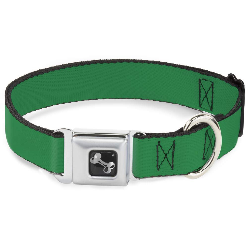 Dog Collar Seatbelt Buckle St Paddy Green 18 to 32 Inches 1.5 Inch Wide