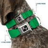 Dog Collar Seatbelt Buckle St Paddy Green 18 to 32 Inches 1.5 Inch Wide view 2