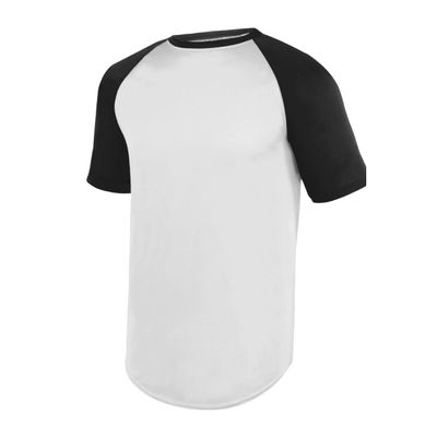 Augusta Sportswear Youth Wicking Short Sleeve Baseball Jersey White/Black M