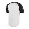 Augusta Sportswear Youth Wicking Short Sleeve Baseball Jersey White/Black M view 1