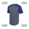 Augusta Sportswear Youth Wicking Short Sleeve Baseball Jersey Graphite/Purple L view 4